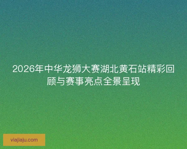 2026年中华龙狮大赛湖北黄石站精彩回顾与赛事亮点全景呈现