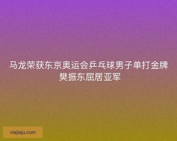 马龙荣获东京奥运会乒乓球男子单打金牌 樊振东屈居亚军 马龙荣获东京奥运会乒乓球男子单打金牌 樊振东屈居亚军